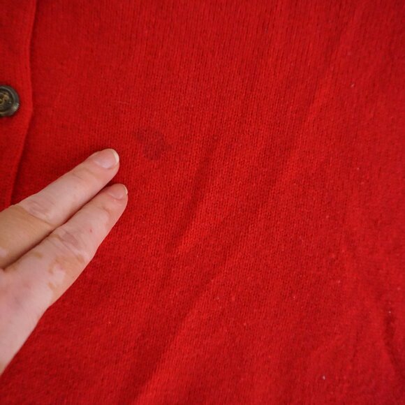 Vintage Pendleton Red Wool Cardigan Preppy Old Money Quiet Luxury Small - Picture 6 of 10